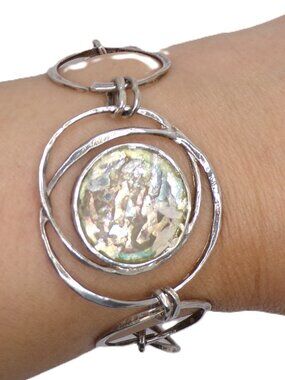 Sterling Silver & Ancient Roman Glass Bracelet – Handcrafted in Israel